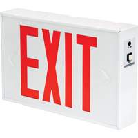 Exit Sign, LED, Battery Operated/Hardwired, 12-1/5" L x 7-1/2" W, English XI788 | King Materials Handling