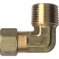 90° Pipe Elbow, Tube x Male Pipe, Brass, 1/8" x 1/8" YA758 | King Materials Handling
