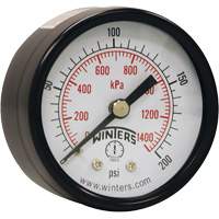 Manomètre économique,  2", 0 - 200 psi, Fixation arrière, Analogique YB871 | King Materials Handling