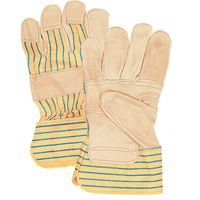 Fitters Patch Palm Gloves, Large, Grain Cowhide Palm, Cotton Inner Lining YC386R | King Materials Handling