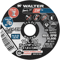 Zip™ Cut-Off Wheel, 2" x 1/16", 5/16" Arbor, Type 1, Aluminum Oxide, 5100 RPM YC582 | King Materials Handling
